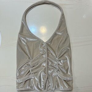 Elegant Cream Halter Top